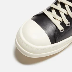 Fashion Rick Owens Wmns Scarpe In Pelle Low Sneakers Black / Milk