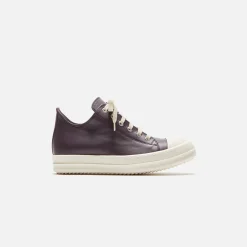 Best Sale Rick Owens Wmns Scarpe In Pelle Low Sneakers Amethyst / Milk