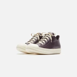 Best Sale Rick Owens Wmns Scarpe In Pelle Low Sneakers Amethyst / Milk