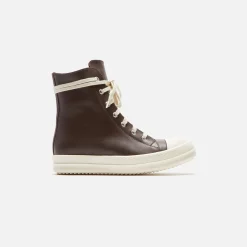 Best Rick Owens Wmns Scarpe In Pelle Sneakers Brown / Milk / Milk
