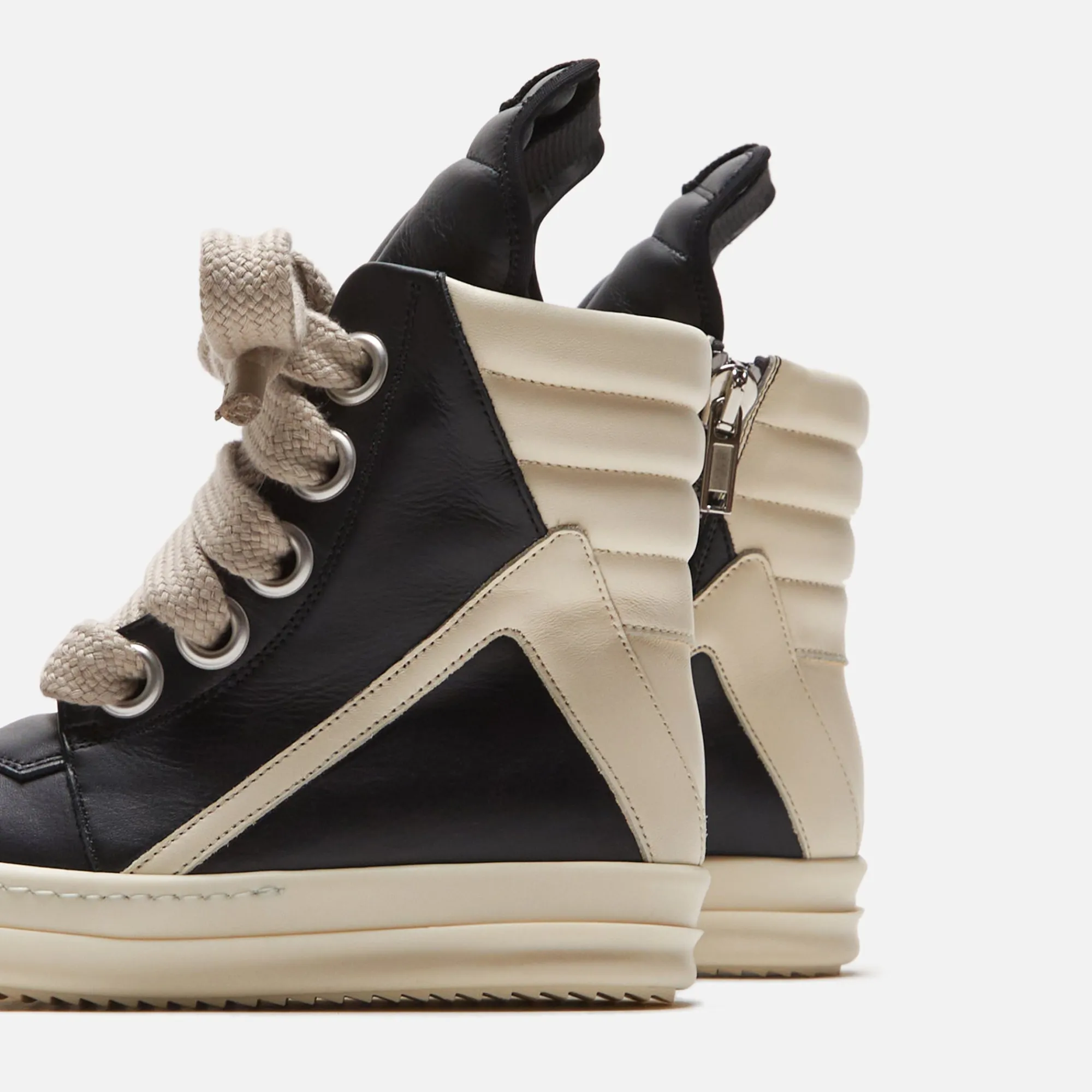 Store Rick Owens Wmns Scarpe Pelle Geobasket Black / Milk