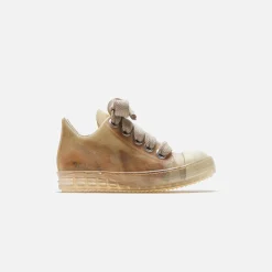 Discount Rick Owens Wmns Scarpe Pelle Low Sneakers Natural / Clear
