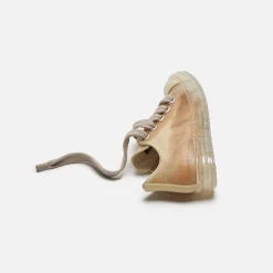 Discount Rick Owens Wmns Scarpe Pelle Low Sneakers Natural / Clear