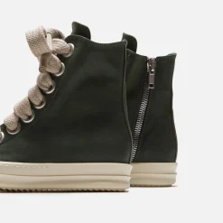 Online Rick Owens Wmns Scarpe Pelle Sneakers Moss / Milk