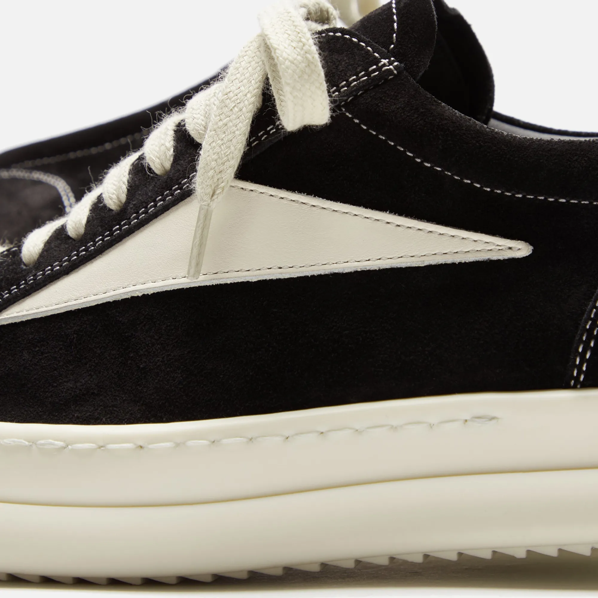 Clearance Rick Owens Wmns Vintage Sneaks Black / Milk / Milk