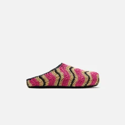 Store Marni X No Vacancy Inn Fussbet Sabot Rafia Waves Fuchsia / Natural