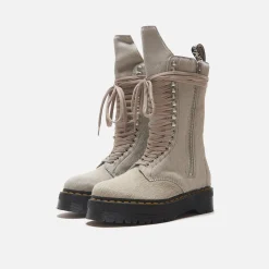 New Dr. Martens X Rick Owens Wmns Quad Sole Calf Length Boot Pearl
