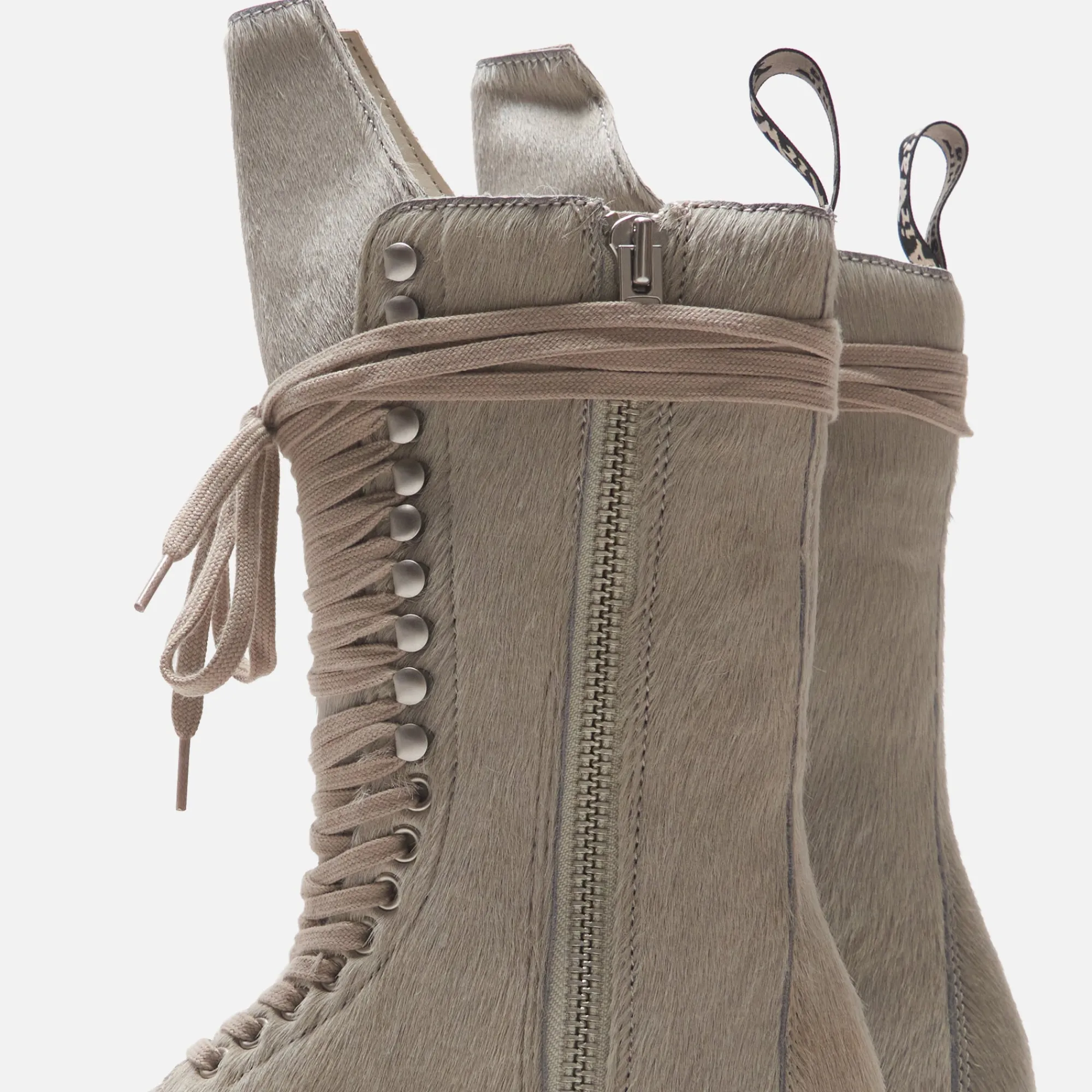 New Dr. Martens X Rick Owens Wmns Quad Sole Calf Length Boot Pearl