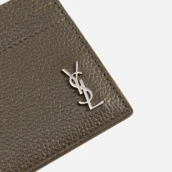 Outlet Saint Laurent Ysl Credit Card Holdder Kaki Fonce