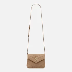 Discount Saint Laurent Ysl Minibag Mono With Suede Taupe
