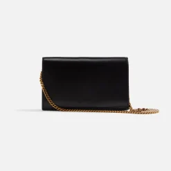 Cheap Saint Laurent Ysl Tricolor Hardware Chain Wallet Nero