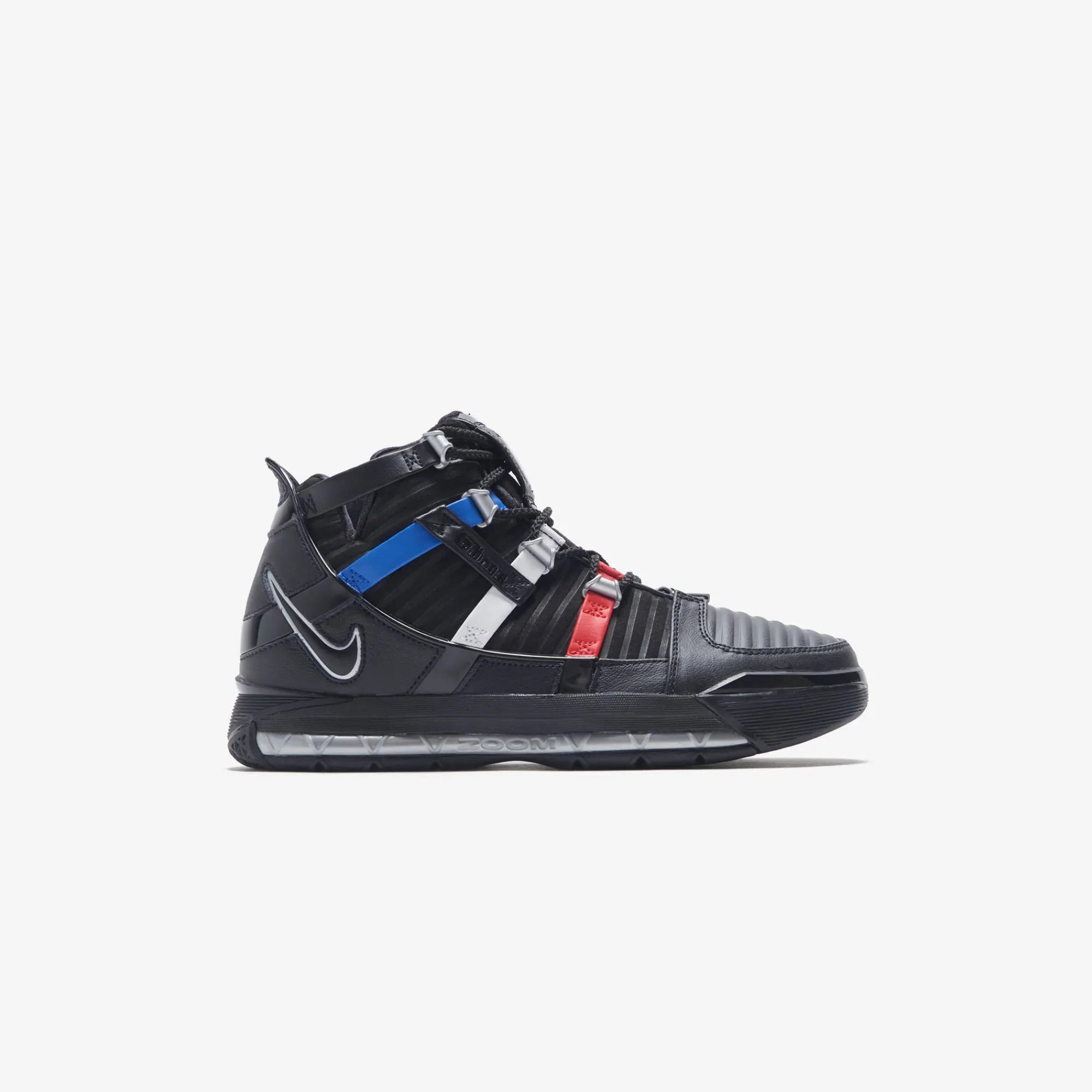 Outlet Nike Zoom Lebron Iii Qs Black / Metallic Silver / University Red