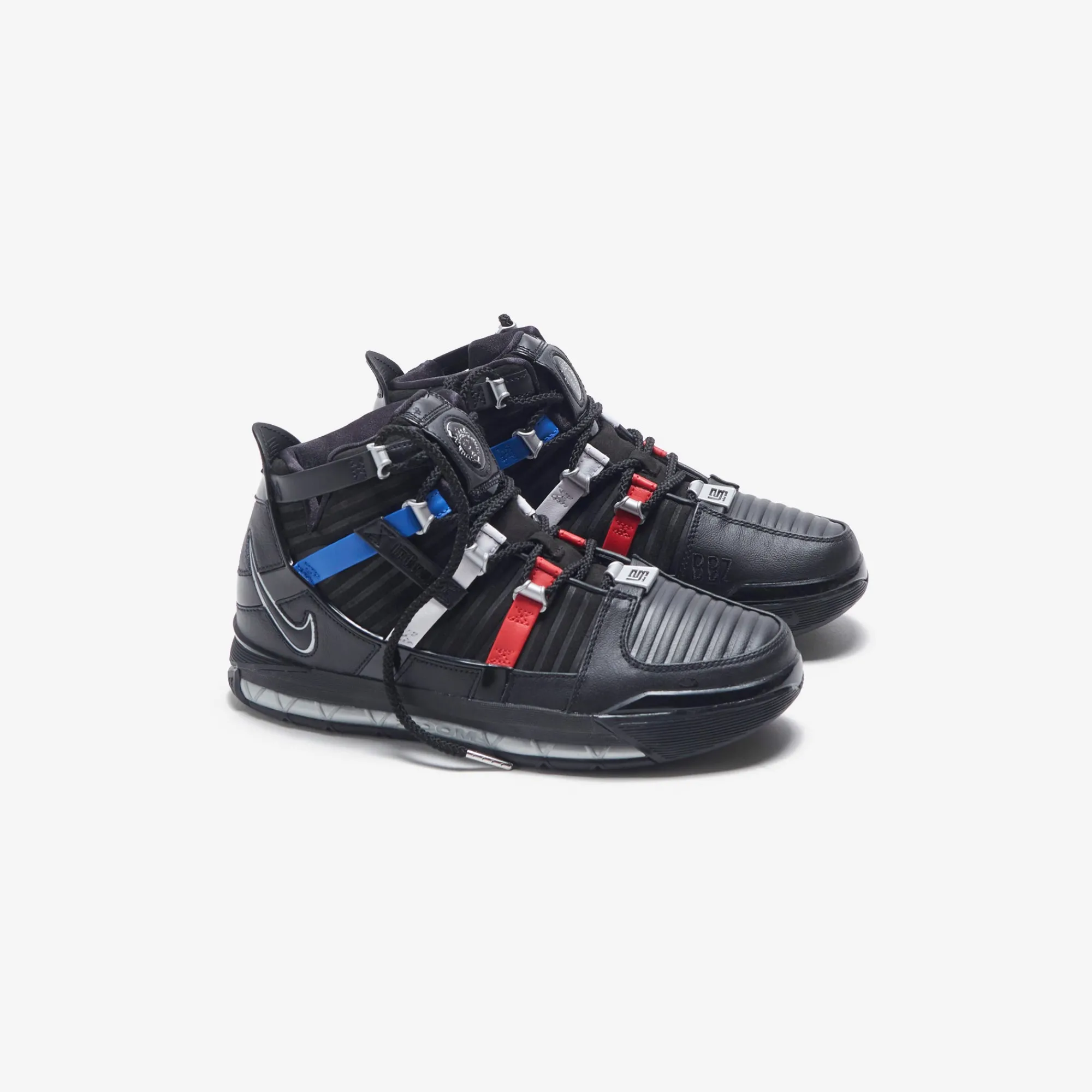 Outlet Nike Zoom Lebron Iii Qs Black / Metallic Silver / University Red